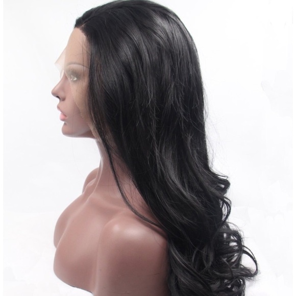 ?Carolynn 18” BLACK LACE FRONT natural wave Wig? Amazon.com : Wavy Lace Front Wigs Deep Wave 180% Density Pre  main image 3